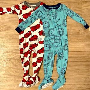 NWT Fire Truck and Lion Footie Pajamas